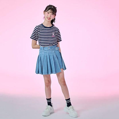 【Cuugal掲載】單點刺繡條紋T恤