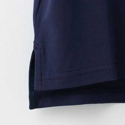 蕾絲標誌貼花袖部條紋T恤