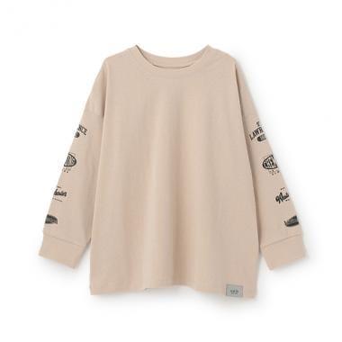 【365D.】袖部印花寬鬆長袖T恤