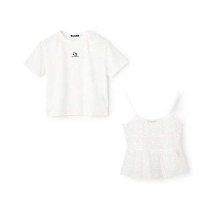 帶網紗吊帶背心T恤