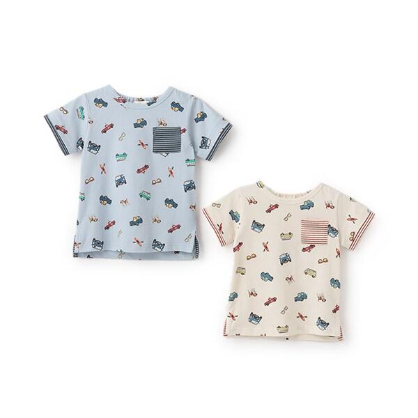 復古汽車圖案短袖T恤