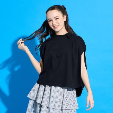 【AMI】【接觸涼感】帶領法式短袖套頭衫