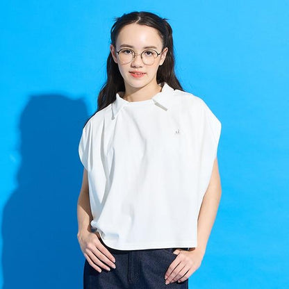 【AMI】【接觸涼感】帶領法式短袖套頭衫