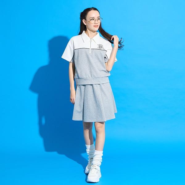 【AMI】拼色半拉鍊套裝