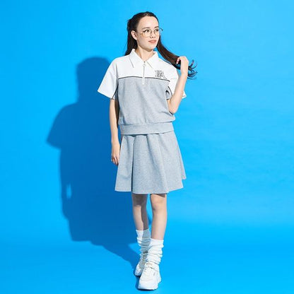 【AMI】拼色半拉鍊套裝