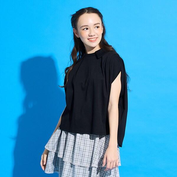 【AMI】【接觸涼感】帶領法式短袖套頭衫