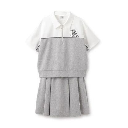 【AMI】拼色半拉鍊套裝