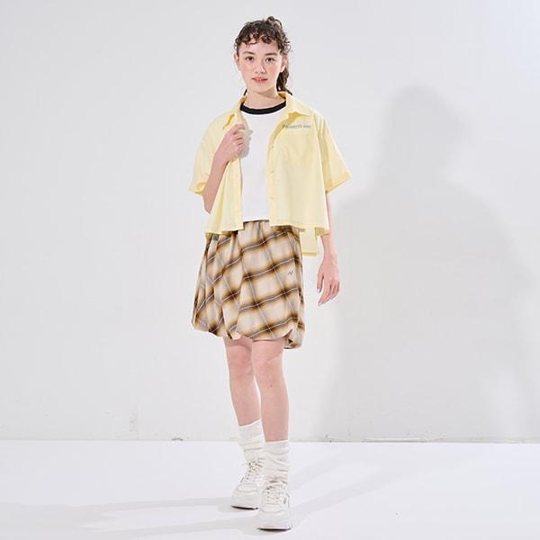 【AMI】格紋泡泡裙搭配內襯短褲套裝