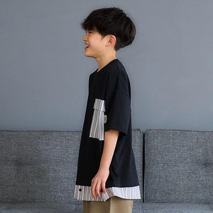 層疊風格寬鬆大碼短袖T恤