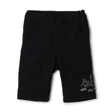 汽車與街道刺繡六分丈工裝褲