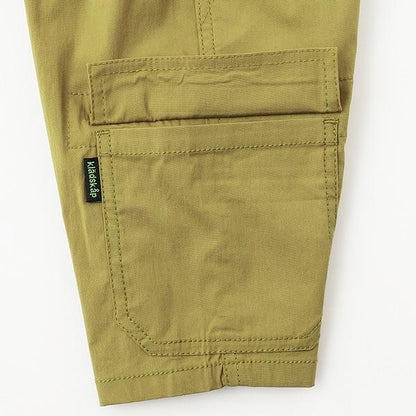 汽車與街道刺繡六分丈工裝褲