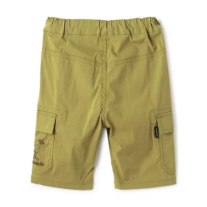 汽車與街道刺繡六分丈工裝褲