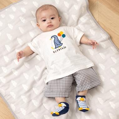 企鵝貼布短袖T恤套裝