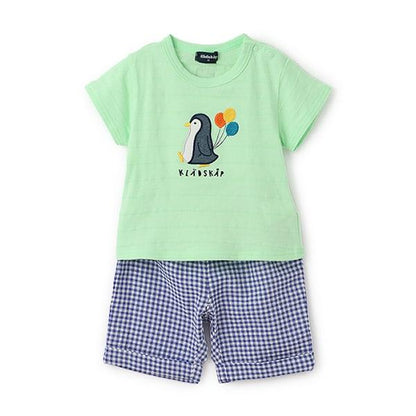 企鵝貼布短袖T恤套裝