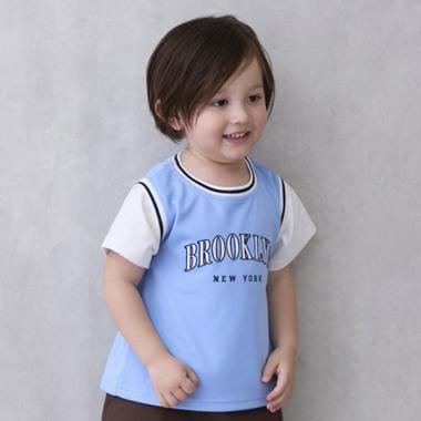 【接觸冷感】拼接款短袖T恤