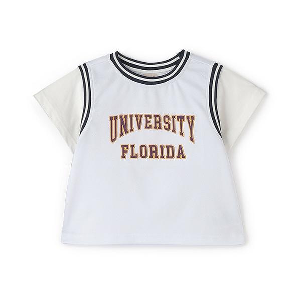 【接觸冷感】拼接款短袖T恤