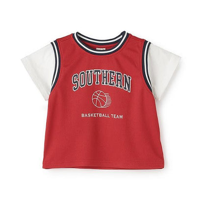 【接觸冷感】拼接款短袖T恤