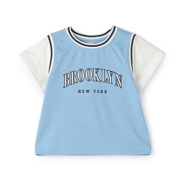 【接觸冷感】拼接款短袖T恤