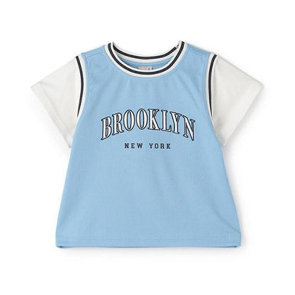 【接觸冷感】拼接款短袖T恤