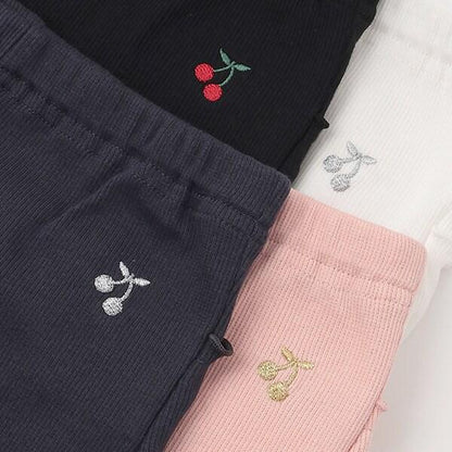 1分長度後背荷葉邊打底褲