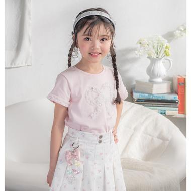 荷葉邊蝴蝶結短袖T恤