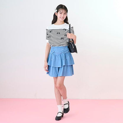 【Nico☆Petit刊載】條紋蝴蝶結針織衫