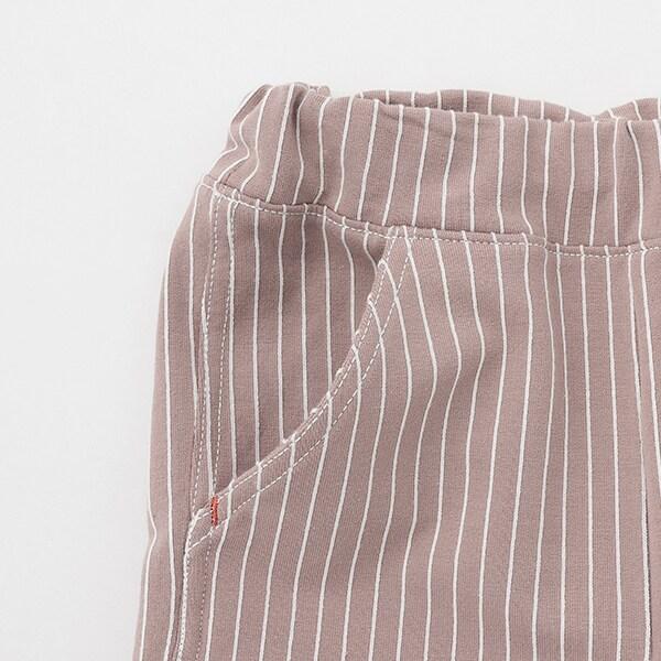 《姆明》/刺繡條紋六分褲