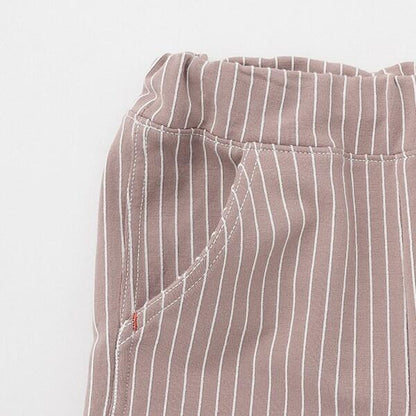 《姆明》/刺繡條紋六分褲