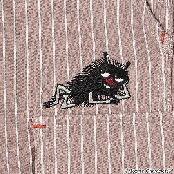 《姆明》/刺繡條紋六分褲