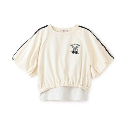 側邊條紋泡泡袖T恤&背心套裝