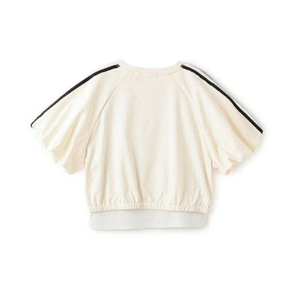 側邊條紋泡泡袖T恤&背心套裝