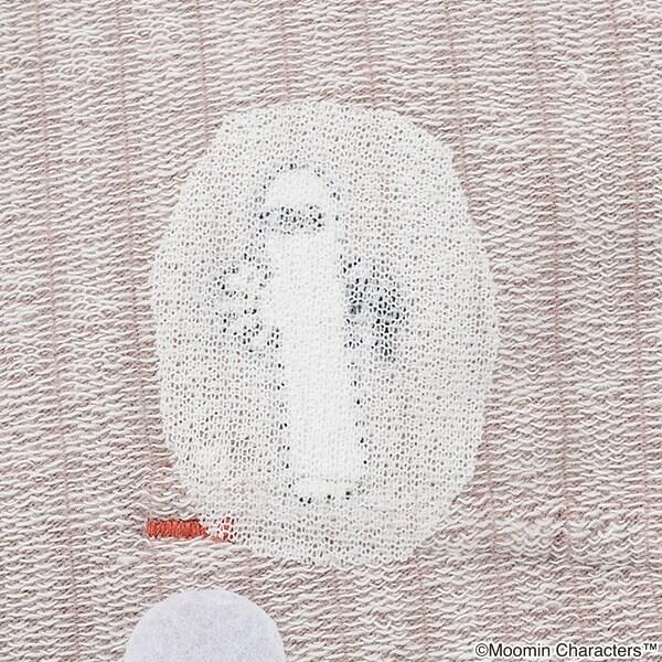 《姆明》/刺繡條紋六分褲