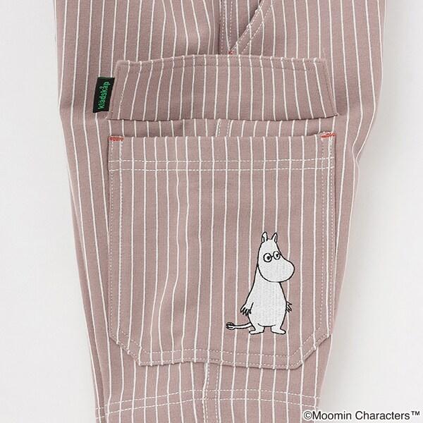 《姆明》/刺繡條紋六分褲