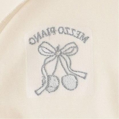 側邊條紋泡泡袖T恤&背心套裝