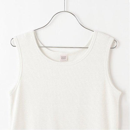 側邊條紋泡泡袖T恤&背心套裝