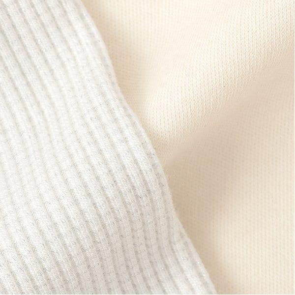 側邊條紋泡泡袖T恤&背心套裝