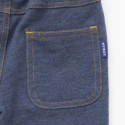 彈力牛仔針織長褲