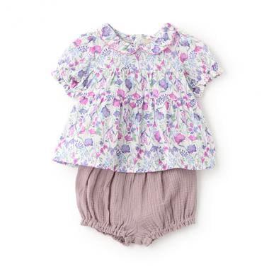 花卉圖案長款上衣褲子套裝