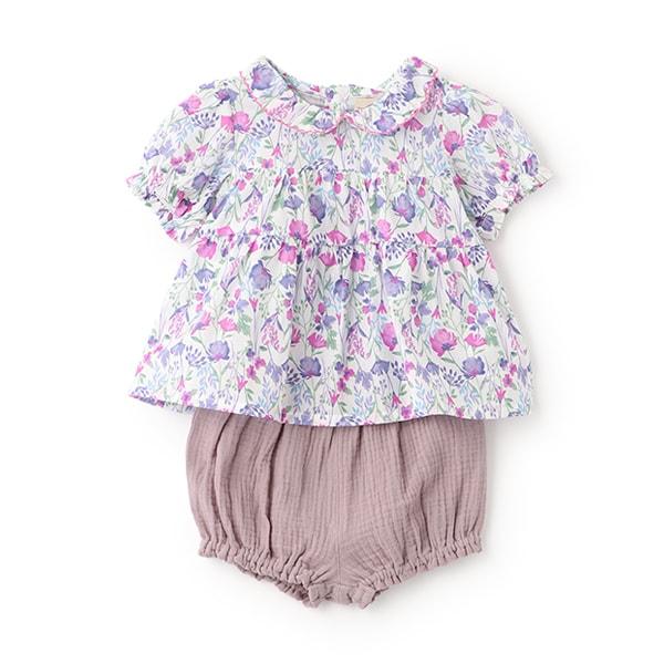 花卉圖案長款上衣褲子套裝