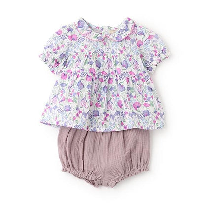 花卉圖案長款上衣褲子套裝