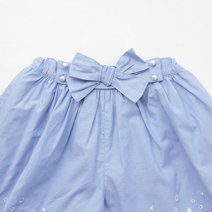 【人氣商品】【直營店無售】貝殼波浪刺繡闊腿裙