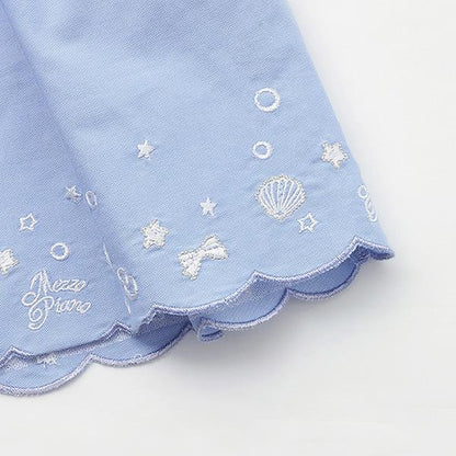 【人氣商品】【直營店無售】貝殼波浪刺繡闊腿裙