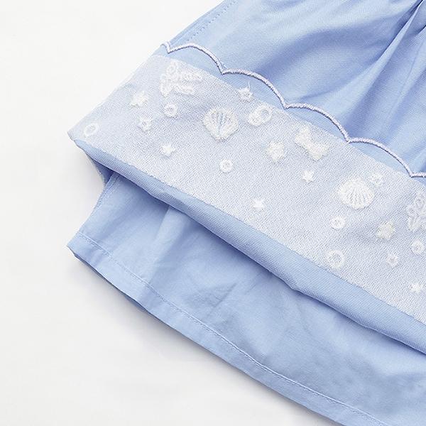 【人氣商品】【直營店無售】貝殼波浪刺繡闊腿裙
