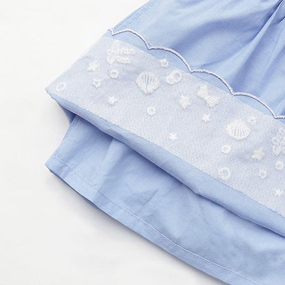 【人氣商品】【直營店無售】貝殼波浪刺繡闊腿裙