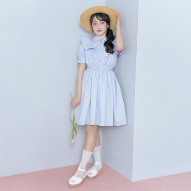 【Nico☆Petit登載】半拉鍊荷葉邊連衣裙