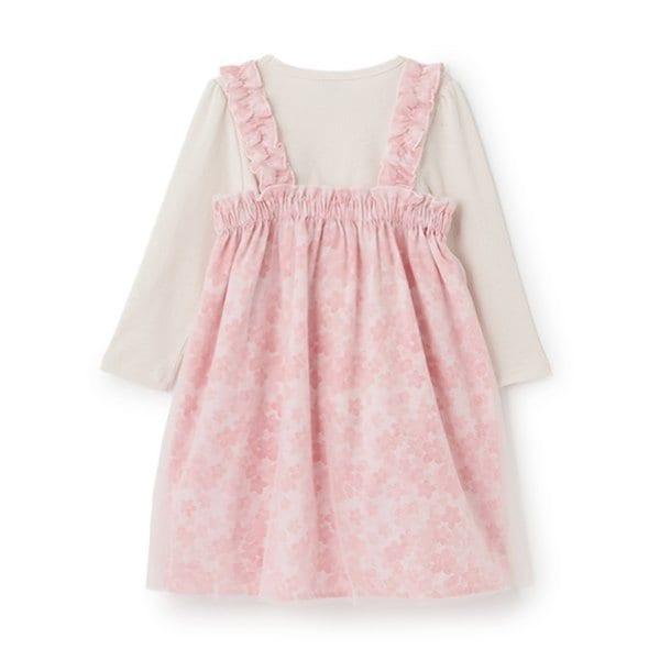 花卉圖案網紗連衣裙套裝