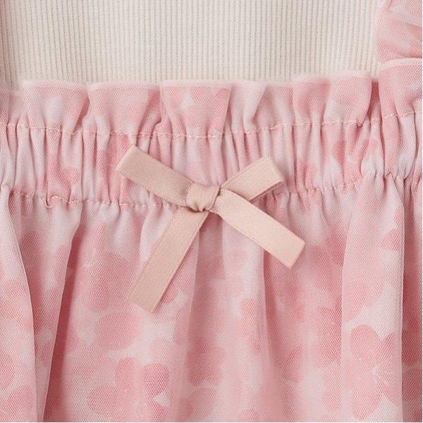 花卉圖案網紗連衣裙套裝