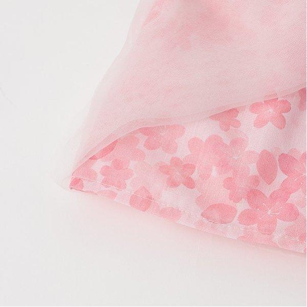 花卉圖案網紗連衣裙套裝