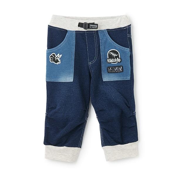 【人氣商品】【直營店無售】恐龍刺繡貼布六分褲帶羅紋褲腳