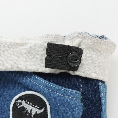 【人氣商品】【直營店無售】恐龍刺繡貼布六分褲帶羅紋褲腳